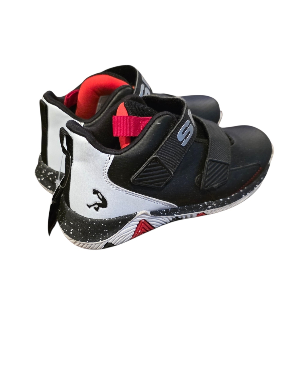 Kids' Black and Red Velcro Athletic Sneakers - Picture 5 of 10